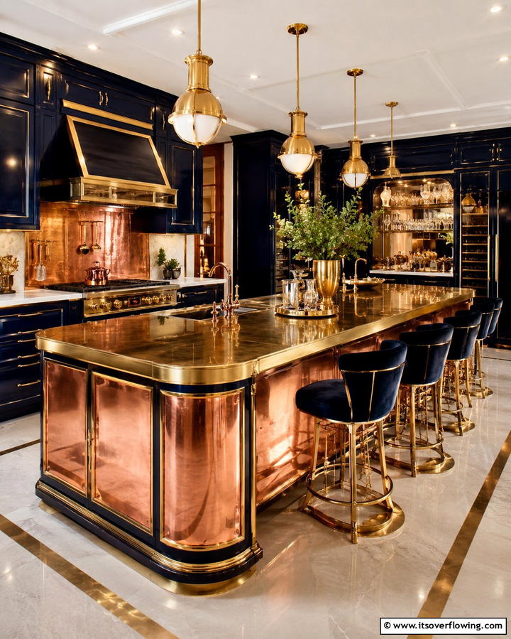 Bold Metallic Finishes - 30 Art Deco Kitchen Ideas for Timeless Elegance