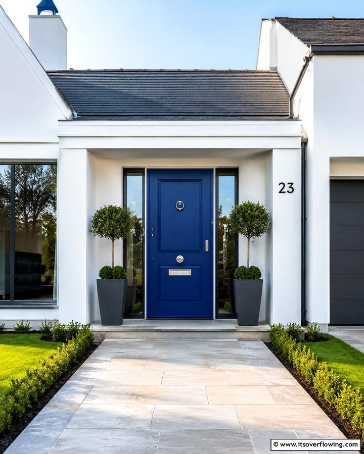 Bold Monochrome Statement - 25 Door Painting Ideas to Add Personality to Your Home