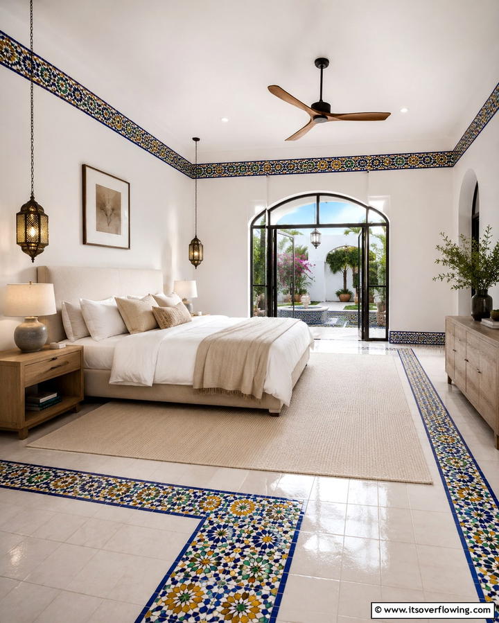 Bold Moroccan Tiles - 25 Moroccan Themed Bedroom Ideas for an Exotic Escape