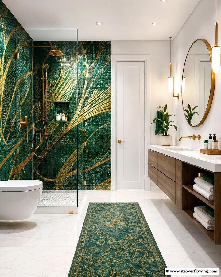 Bold Mosaic Statements - 30 Basement Bathroom Ideas for Small and Functional Spaces