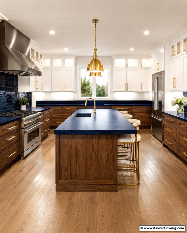 Bold Navy Blue Countertops for a Dramatic Look - 30 Blue Countertop Kitchen Ideas for Bold Statement Spaces