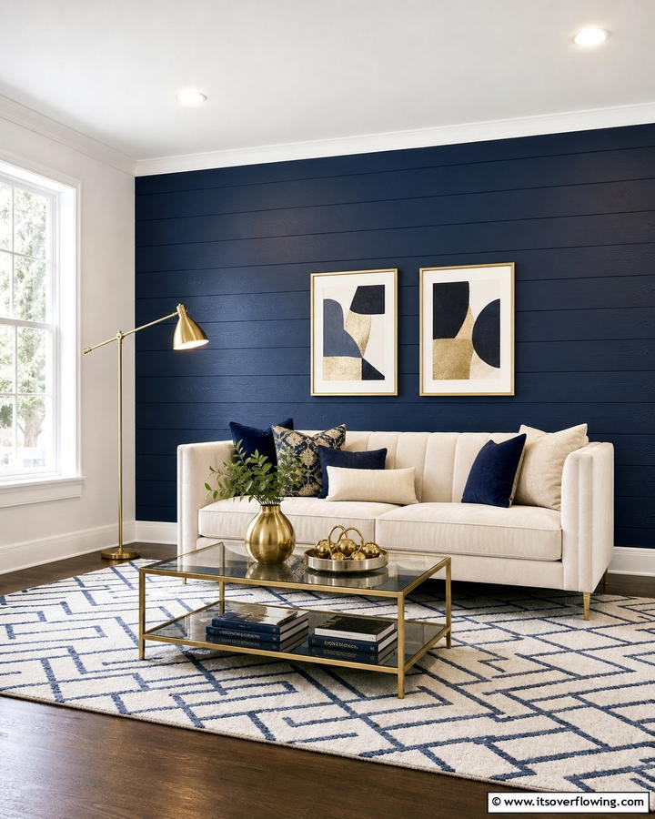 Bold Painted Shiplap Accent Wall - 21 Shiplap Accent Wall Ideas for Rustic & Modern Homes