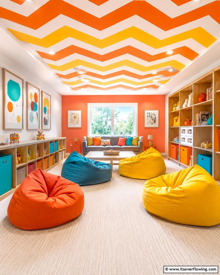 Bold Pattern Play - 30 Accent Ceiling Ideas to Elevate Your Space
