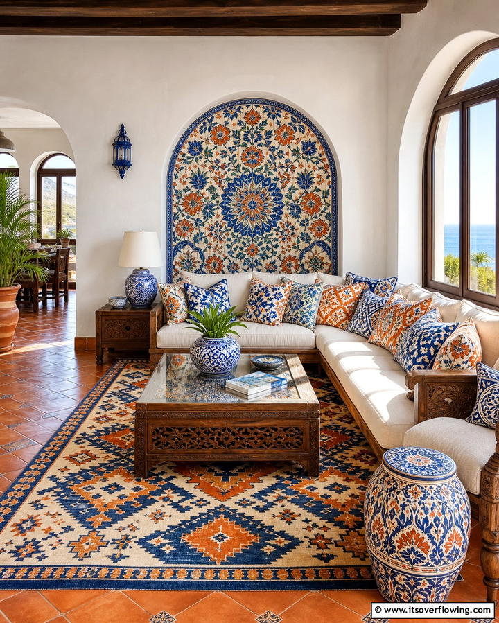 Bold Patterned Decor - 30 Mediterranean Interior Design Ideas for Warm Homes