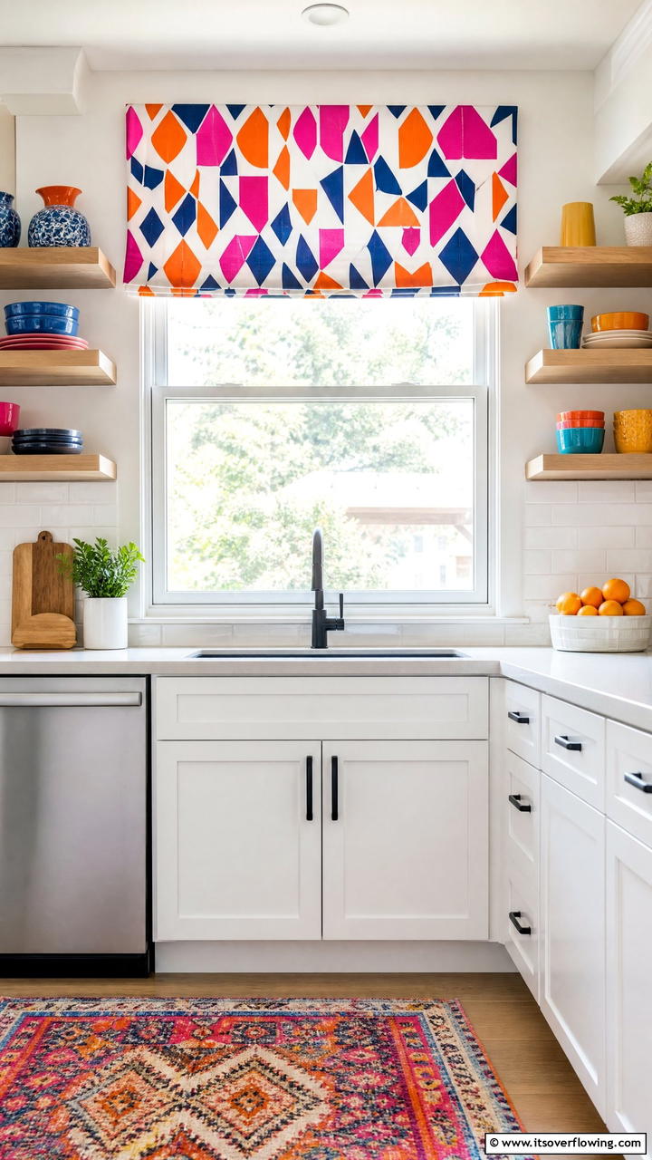 Bold Patterned Valances - 25 Kitchen Valance Ideas to Add Style and Privacy