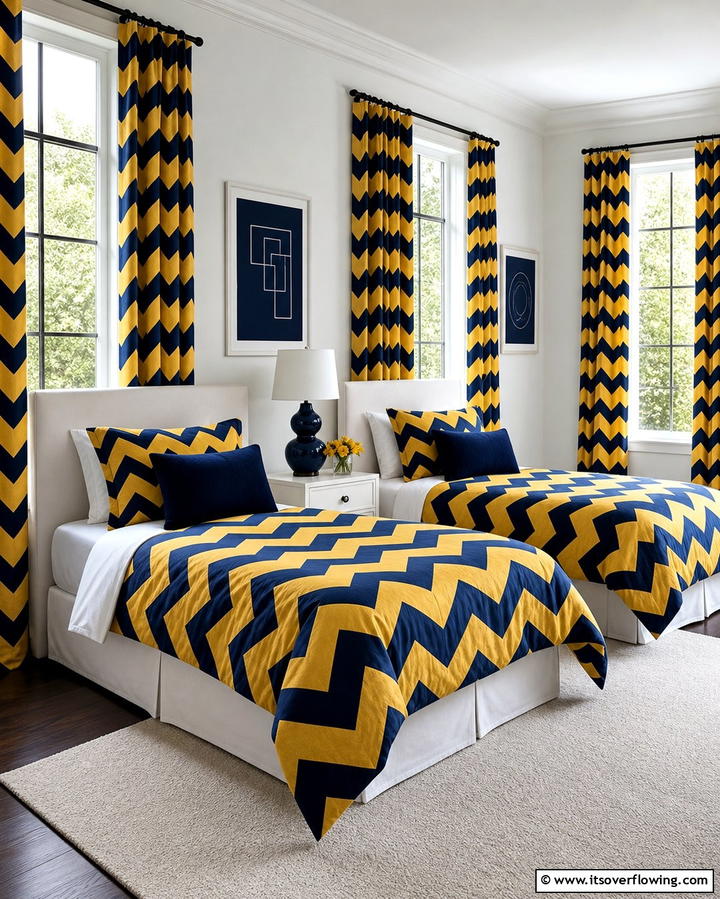 Bold Patterns for Bedding and Curtains - 25 Twin Bedroom Ideas for Shared Spaces