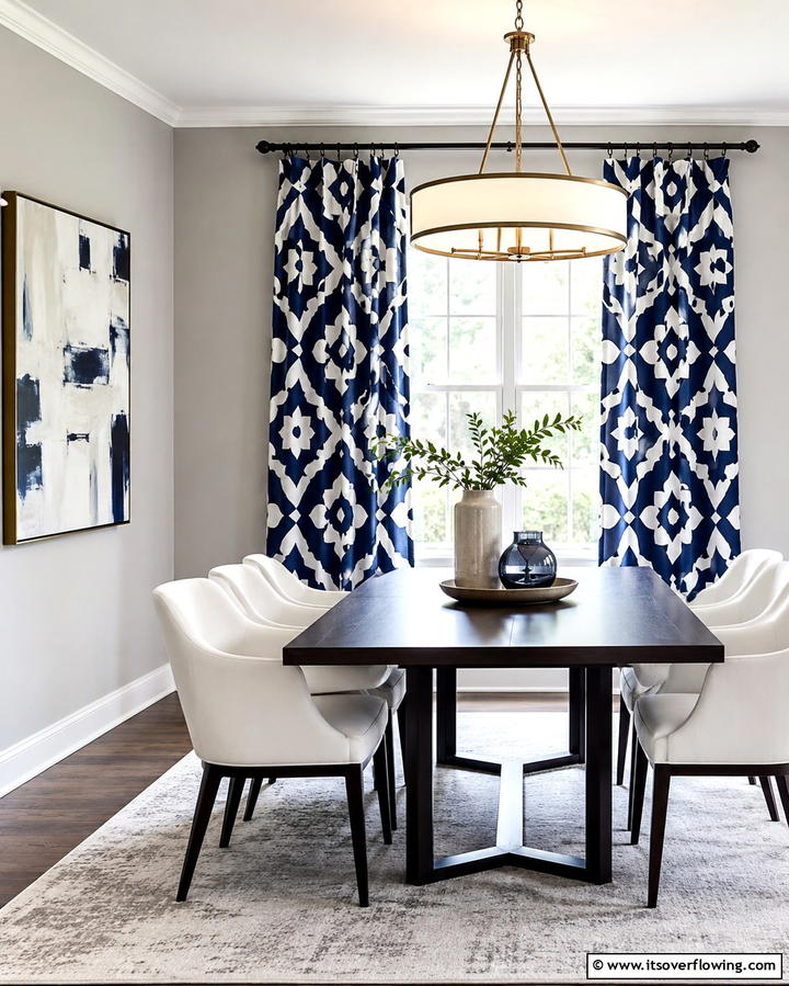 Bold Patterns for a Statement - 25 Elegant Dining Room Curtain Ideas to Transform Your Space