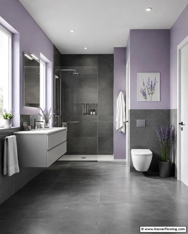 Bold Purple Accent Tiles - 25 Purple Bathroom Ideas for a Bold and Beautiful Space