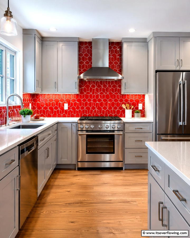 Bold Red Accents - 30 Bold Red Kitchen Ideas for a Vibrant Cooking Space