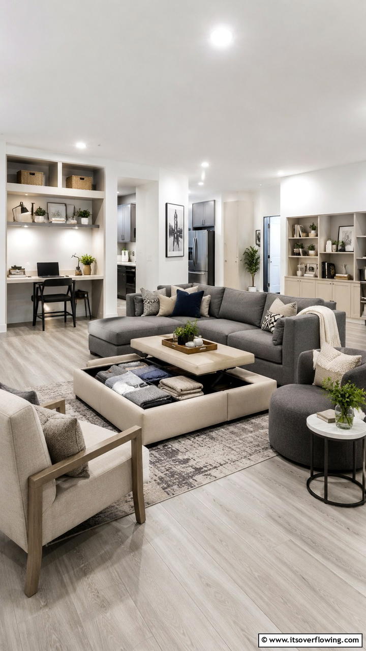 Bold Statement Furniture - 30 Grey and Beige Living Room Ideas- Warm Minimalist Designs