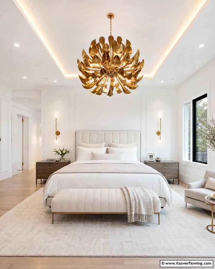 Bold Statement Lighting - 21 Primary Bedroom Decor Ideas to Enhance Personal Space