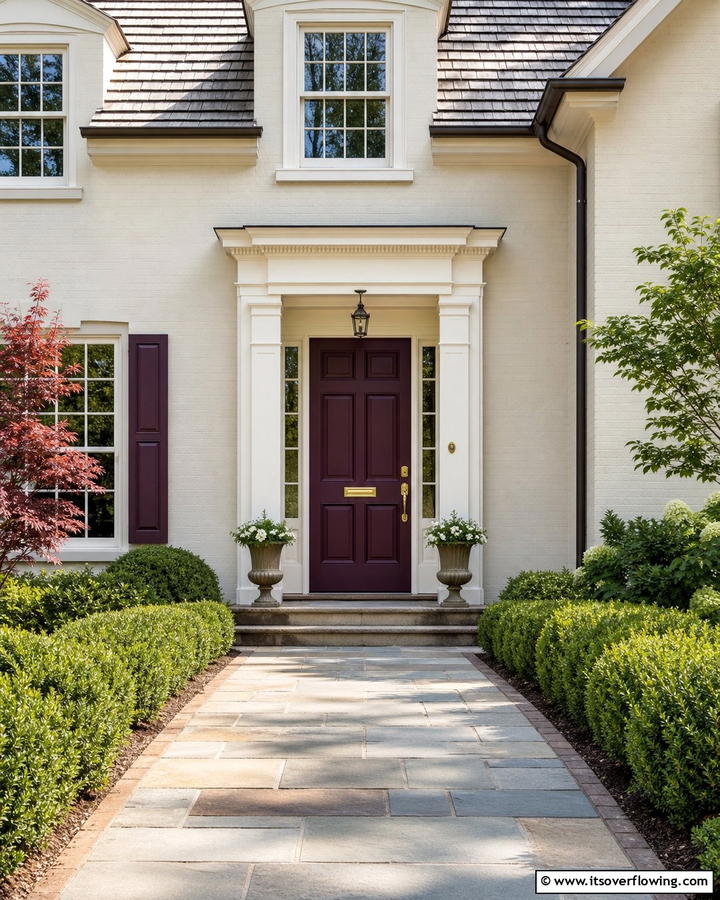 Bold Statement with Deep Plum - 20 Dark Purple Front Door Ideas for a Bold Entrance