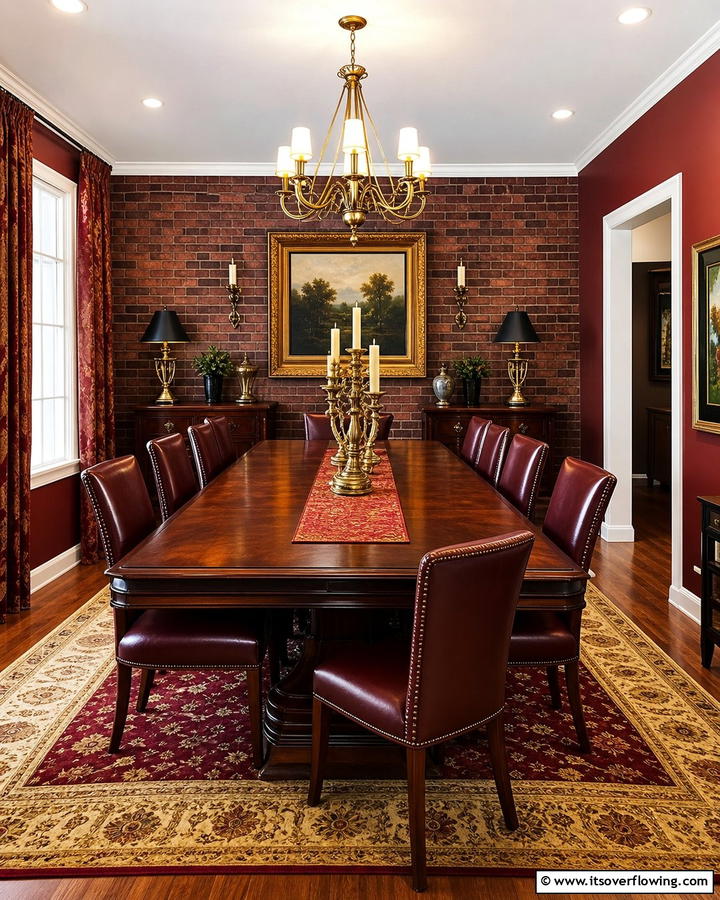 Bold Statements with Dark Red Brick Wallpaper - 25 Brick Wallpaper Ideas to Transform Your Interior Spaces