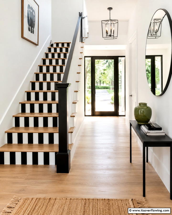Bold Striped Patterns - 25 Painted Stair Ideas to Transform Your Home