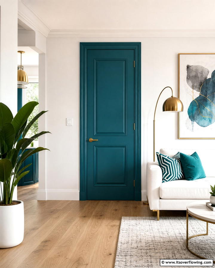 Bold Teal - 30 Interior Door Color Ideas to Refresh Your Home’s Style