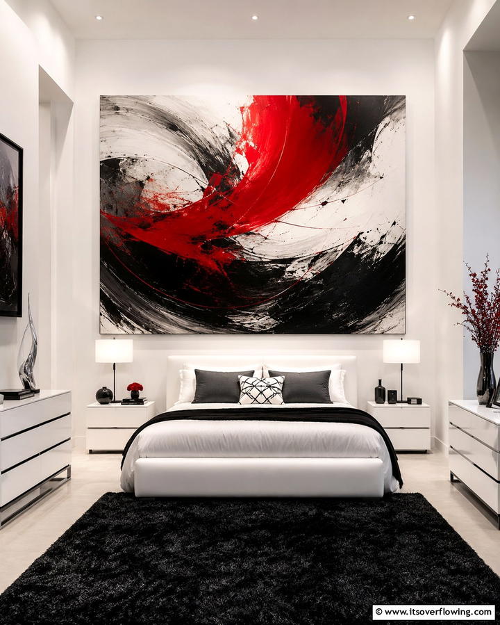 Bold Throw Pillows - 25 Red Black and White Bedroom Ideas for a Bold Look