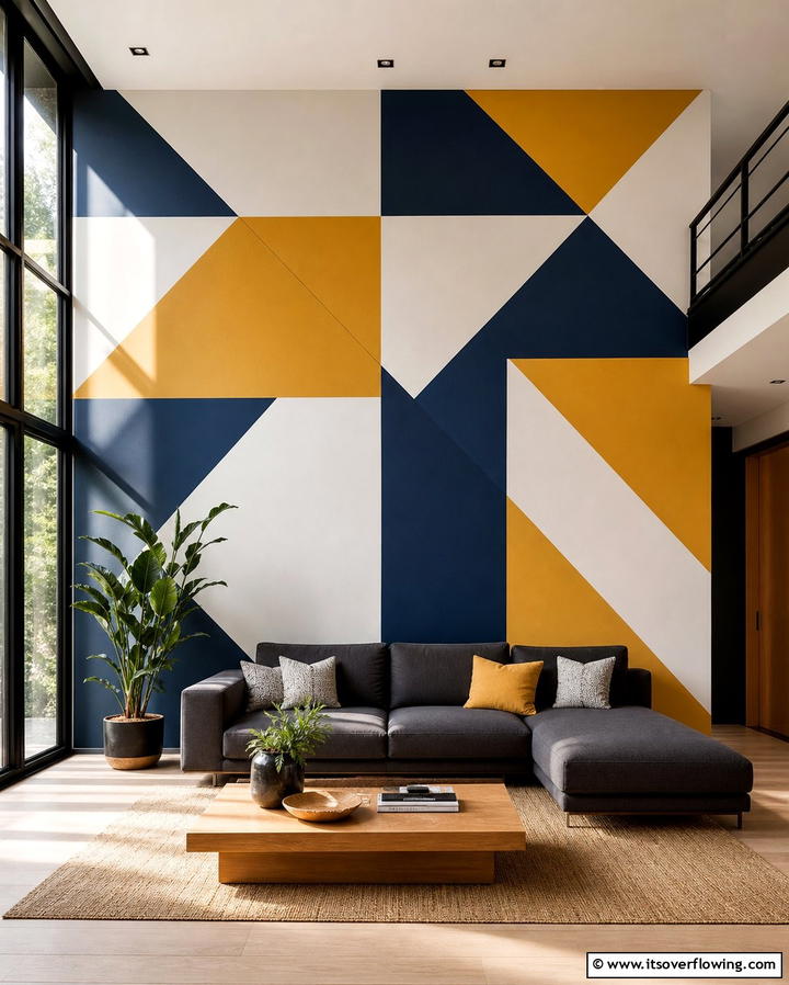 Bold Triangle Patterns - 25 Geometric Accent Wall Ideas for Modern Interiors
