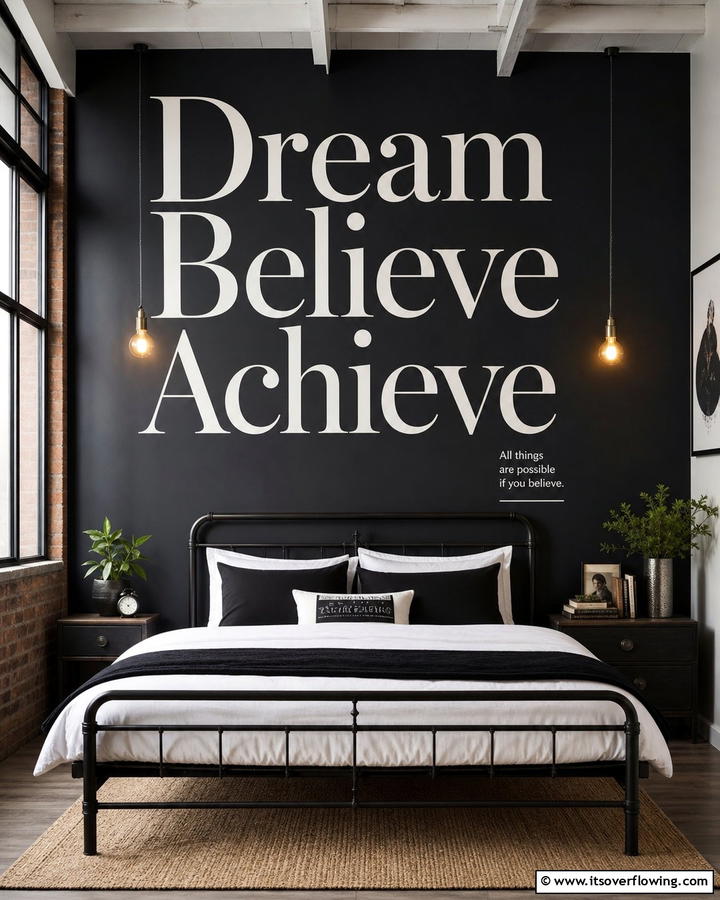 Bold Typography - 21 Creative Bedroom Wall Painting Ideas for Stylish Rooms