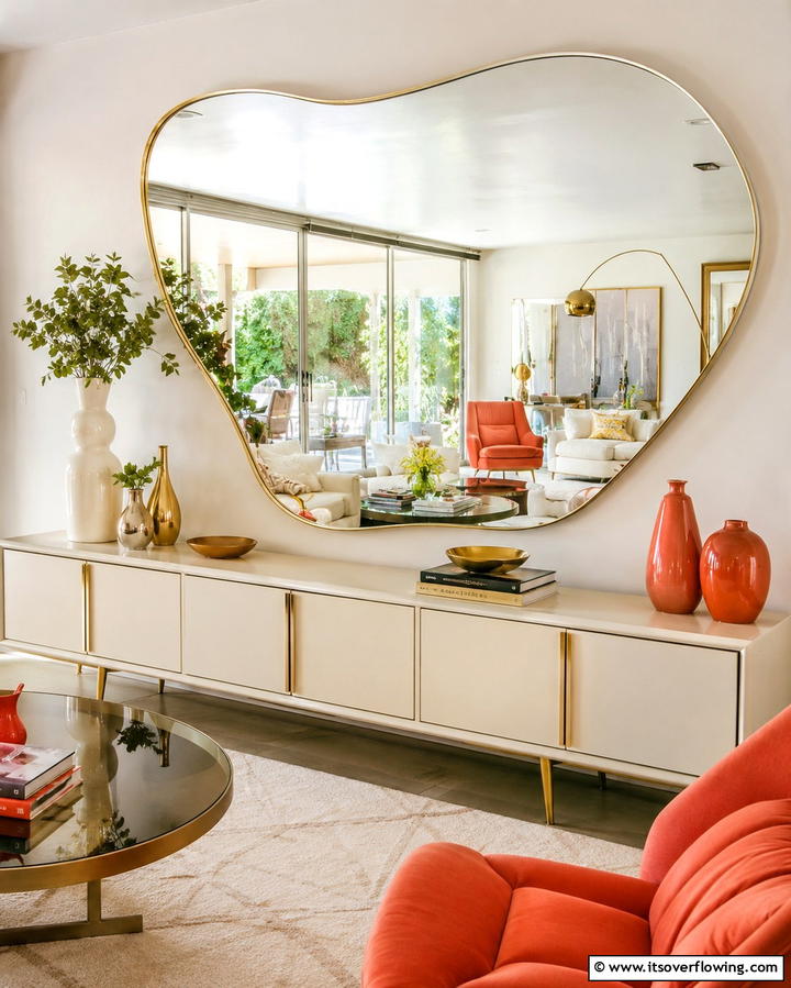Bold Use of Mirrors - 30 1950s Living Room Ideas for Retro Charm Revival