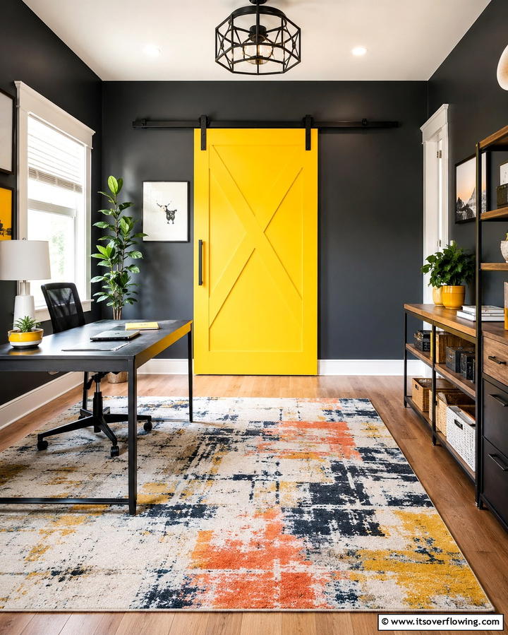 Bold Vibrant Painted Barn Door - 30 Stylish Barn Door Ideas for Modern Home Organization