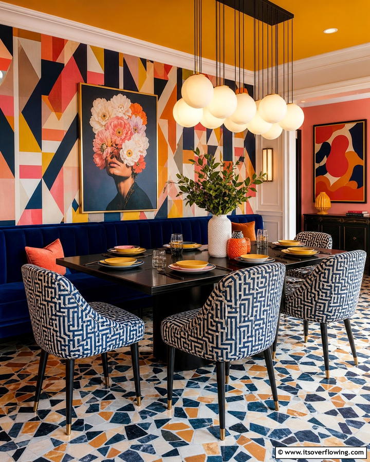 Bold Vibrant Statements - 21 Luxury Dining Room Ideas for Elegant Entertaining
