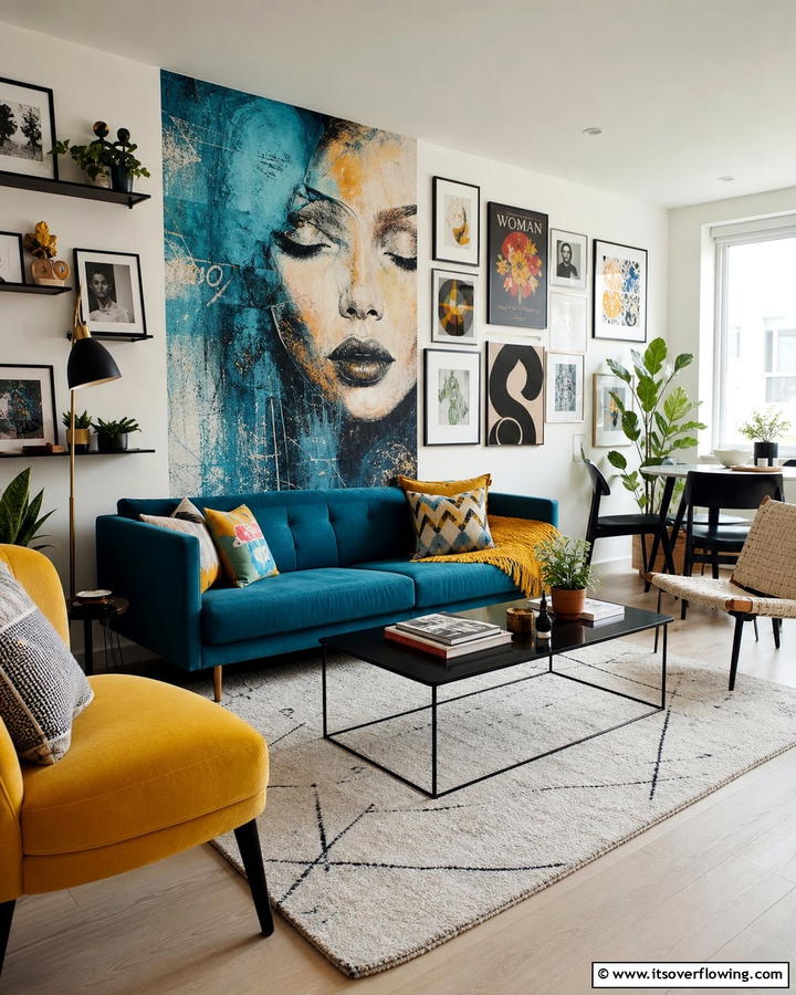 Bold Wall Art Accents - 21 Small Apartment Decorating Ideas for Stylish Living