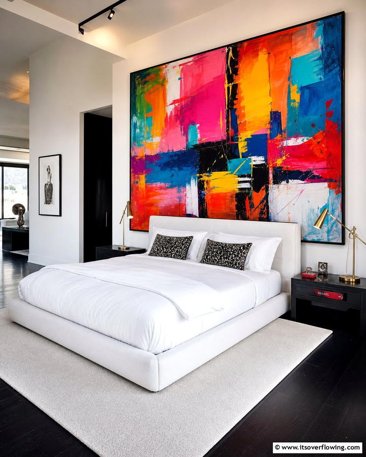 Bold Wall Art for Personality - 25 Black Floor Bedroom Ideas for a Bold and Modern Look