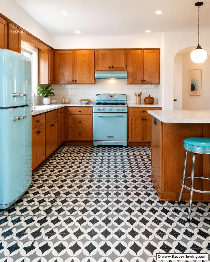 Bold Wallpaper - 30 Retro 70s Kitchen Ideas for a Funky Vintage Makeover