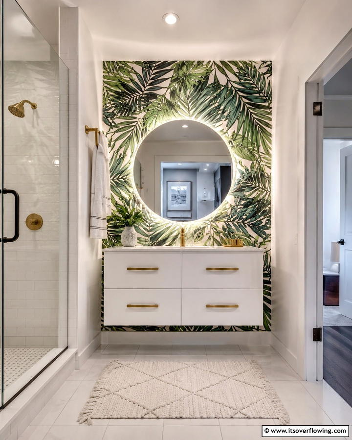 Bold Wallpaper Accents - 25 Teen Bathroom Ideas for a Stylish and Functional Space
