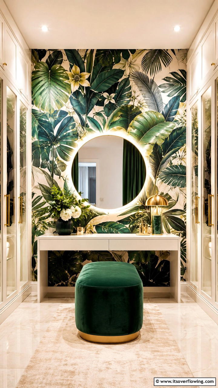 Bold Wallpaper Accents - 30 Dressing Room Ideas for Organized Luxury