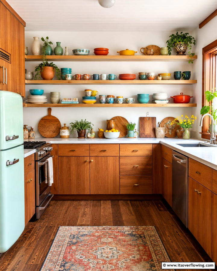 Bold Wallpaper Accents - 30 Retro 70s Kitchen Ideas for a Funky Vintage Makeover