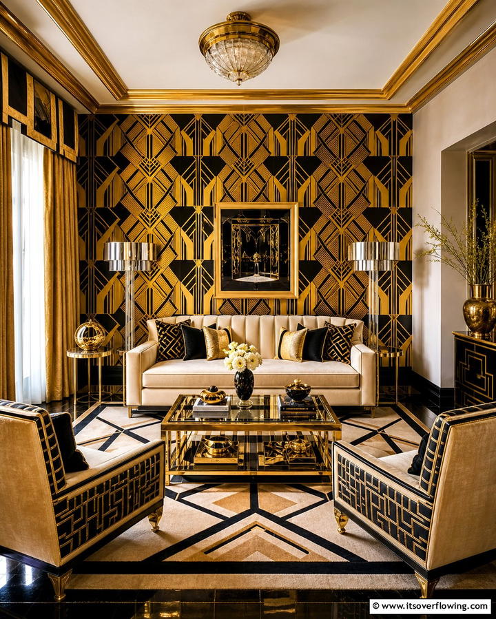 Bold Wallpaper Designs - 25 Vintage 1930s Living Room Design Ideas for Nostalgia