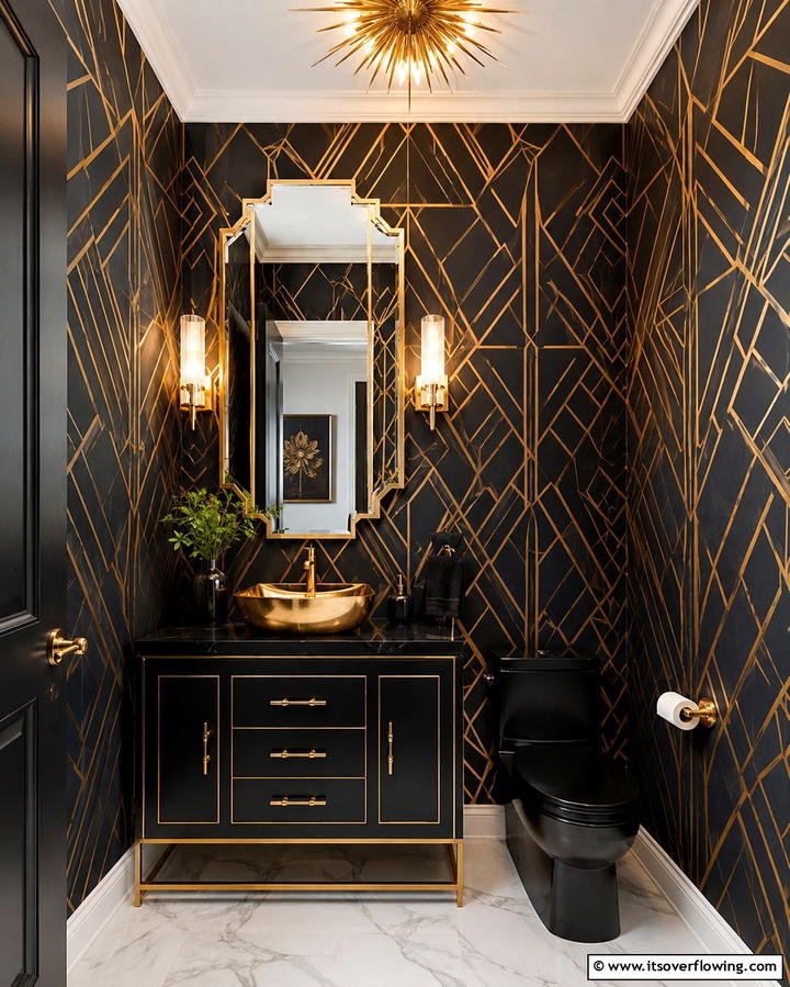 Bold Wallpaper Designs - 25 Small Powder Room Ideas for Stylish Spaces