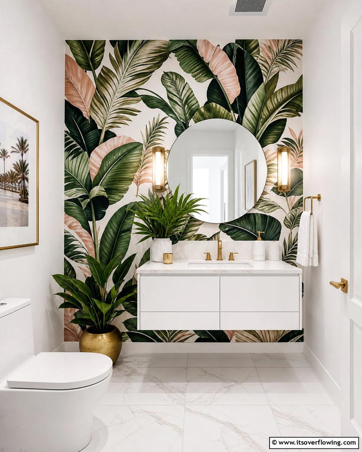 Bold Wallpaper Patterns - 25 Bathroom Remodel Ideas for a Fresh New Look