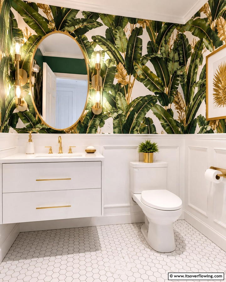 Bold Wallpaper Patterns - 25 Aesthetic Bathroom Ideas for a Spa-Like Retreat