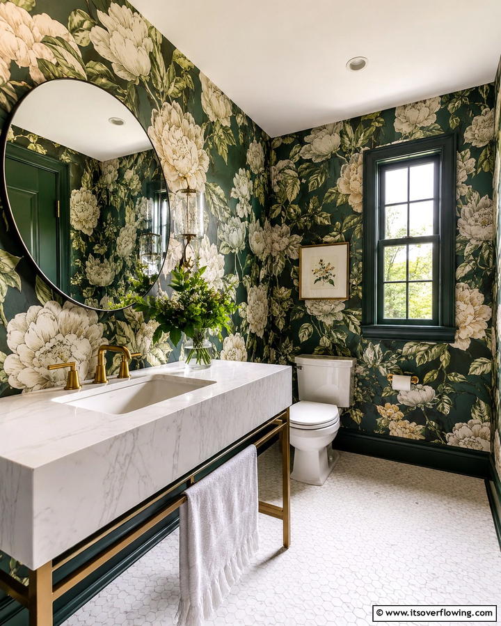 Bold Wallpaper Statements - 25 Aesthetic Bathroom Ideas for a Spa-Like Retreat