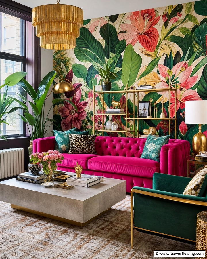 Bold Wallpaper - 25 Maximalist Living Room Design Ideas for Bold Homes