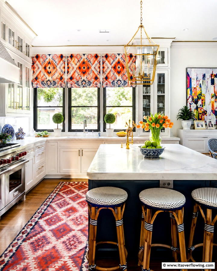 Bold Window Treatments - 25 Maximalist Kitchen Decor Ideas for Bold Spaces