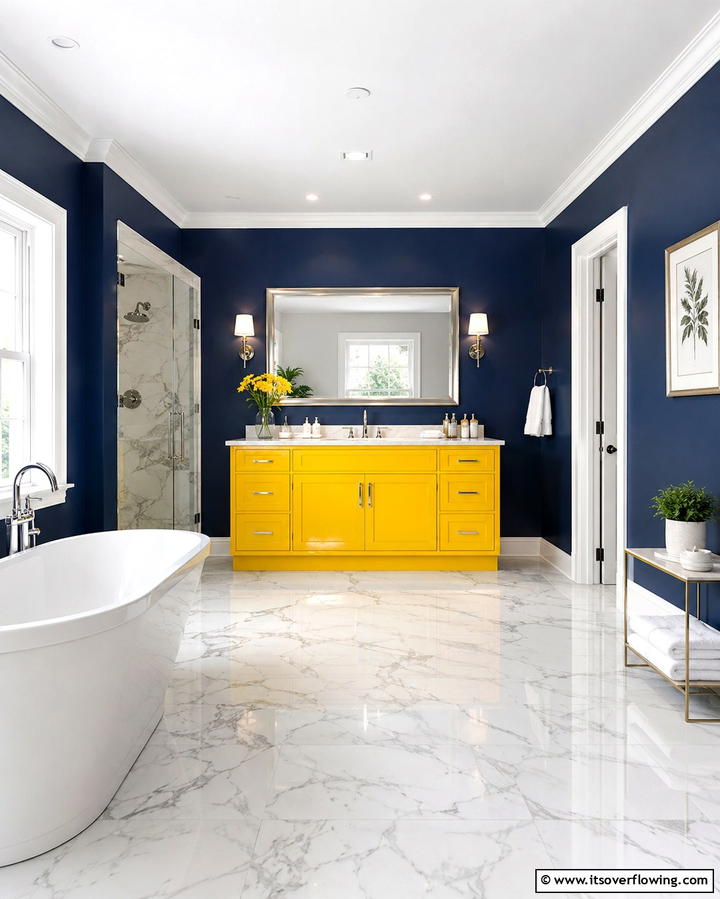 Bold Yellow Vanity - 30 Cheerful Yellow Bathroom Decor Ideas for 2024