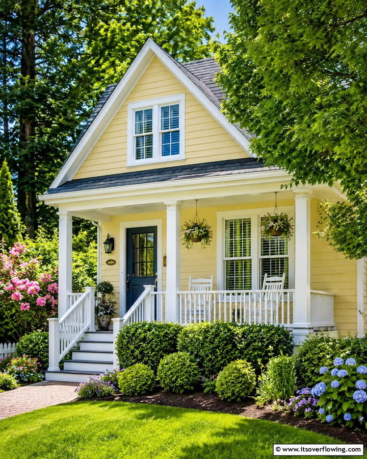 Bold Yellow with Black Accents - 25 Yellow Exterior Home Ideas for a Bright Look