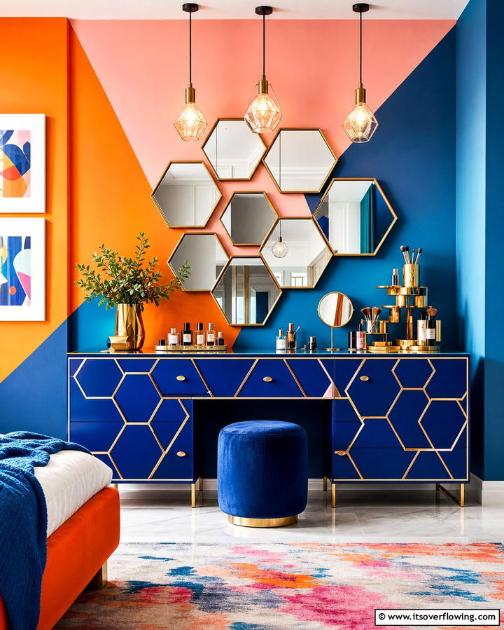 Bold and Artistic Vanity Design - 30 Stylish Makeup Vanity Ideas for a Functional Beauty Space