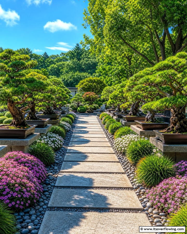 Bonsai Pathway Borders - 20 Bonsai Garden Ideas- Miniature Landscapes