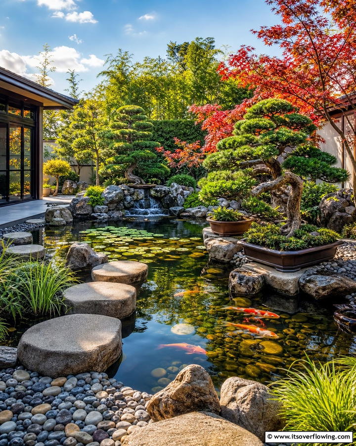 Bonsai Pond Integration - 20 Bonsai Garden Ideas- Miniature Landscapes