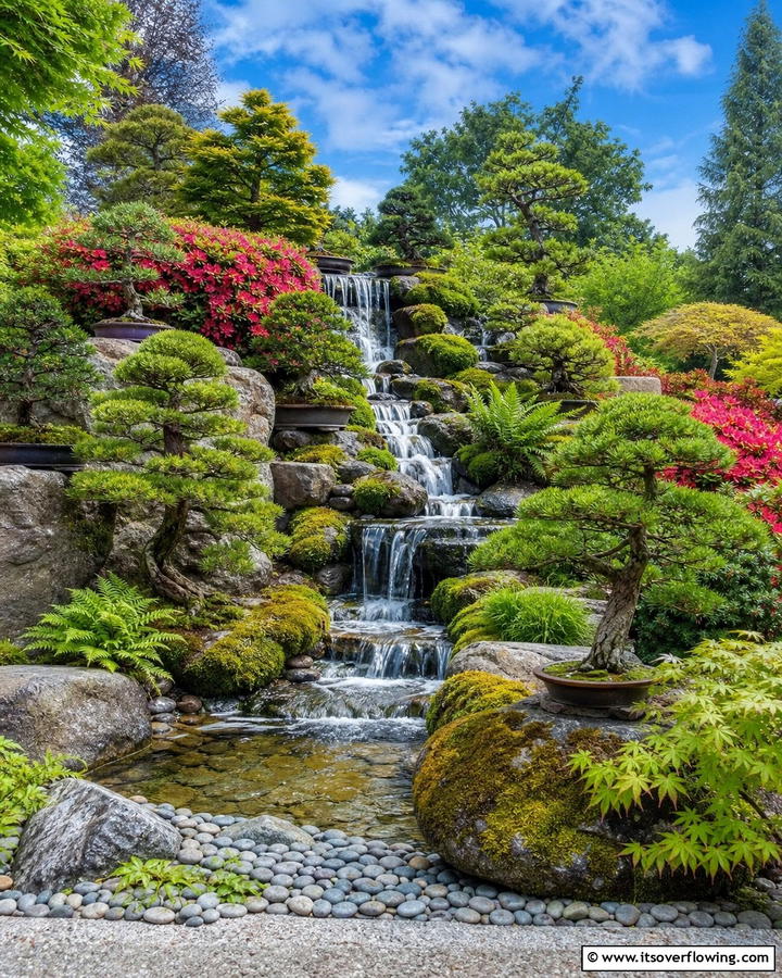 Bonsai Waterfall Feature - 20 Bonsai Garden Ideas- Miniature Landscapes