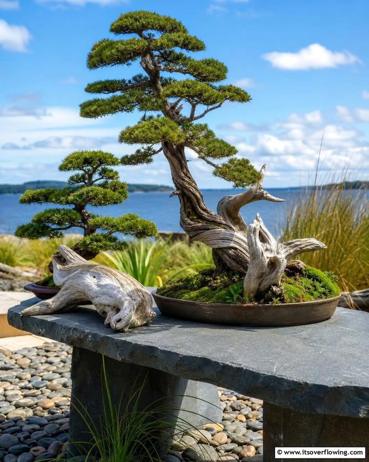 Bonsai with Driftwood - 20 Bonsai Garden Ideas- Miniature Landscapes