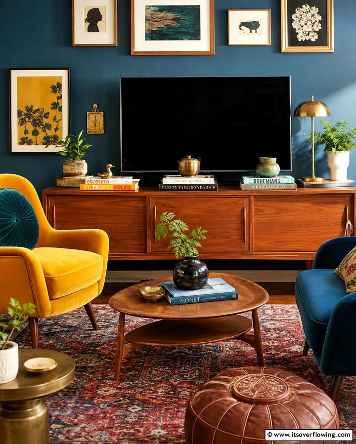 Books as Decor - 25 TV Console Decor Ideas to Elevate Your Living Room