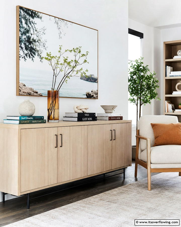 Books as Decor - 25 Sideboard Decor Ideas to Enhance Your Living Space