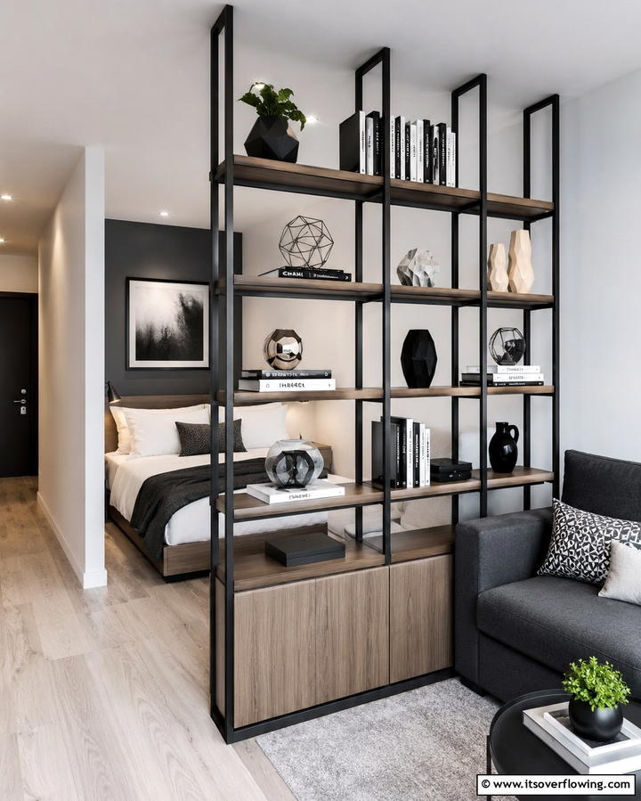 Bookshelf Dividers for Dual Functionality - 25 Room Divider Ideas to Maximize Your Living Space