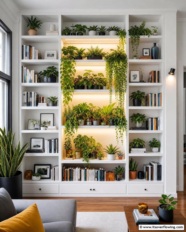 Bookshelf Greenhouse - 20 Indoor Greenhouse Ideas for Plant Lovers