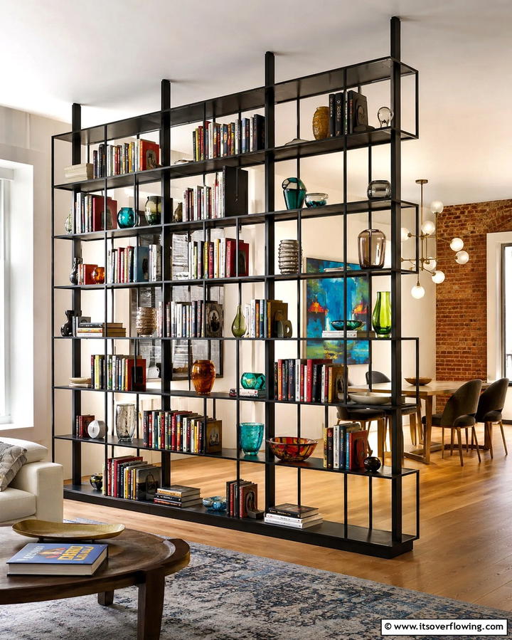 Bookshelf Room Divider - 30 Living Room Furniture Layout Ideas for Optimal Flow